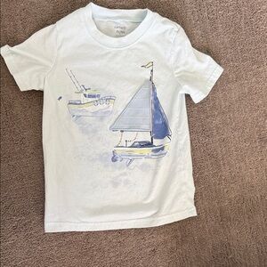Carter's White Tee with Nautical Print